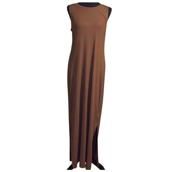 32 Degrees Heat Ribbed Maxi Dress Brown Sleeveless - Picture 2 of 4